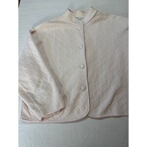 Jasmine Rose‎ Women's Pink Quilted Embroidered Lounger Jacket L/G